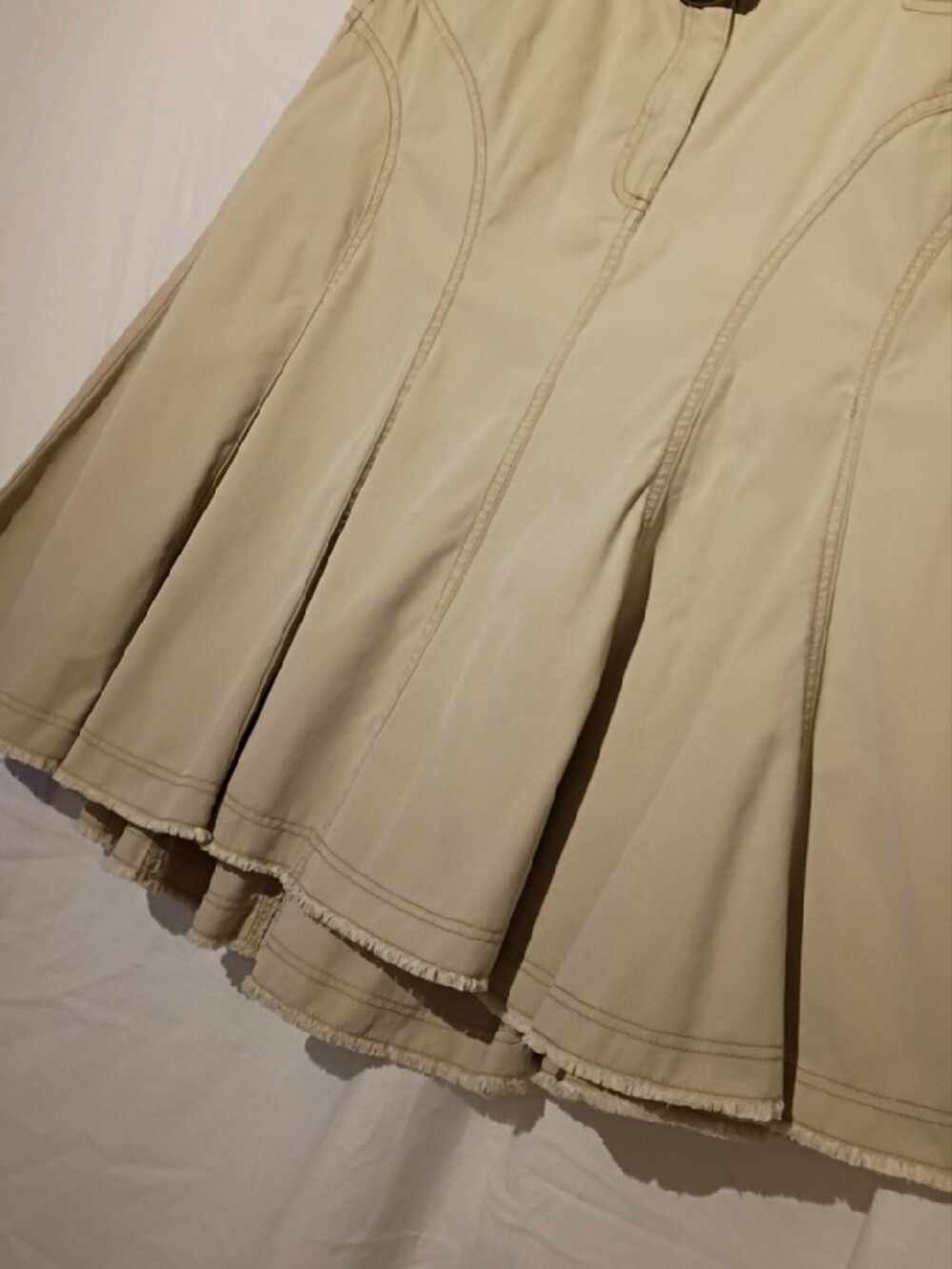 Tan Cotton Western Circle Skirt with Black Belt And Fancy Stitching, 10, NWOT - Picture 7 of 13